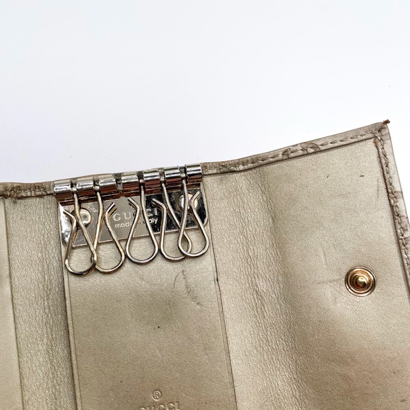 Gucci Lovely Heart Ssima GG Logo Leather 6 Ring Key Case Pre-Loved Pre-Owned - Picture 8 of 15